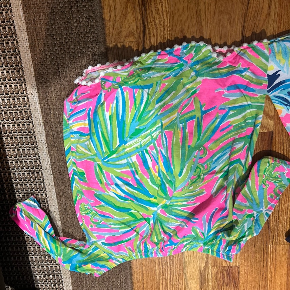 Lily Pulitzer Colorful Leaf Print Top size x/s